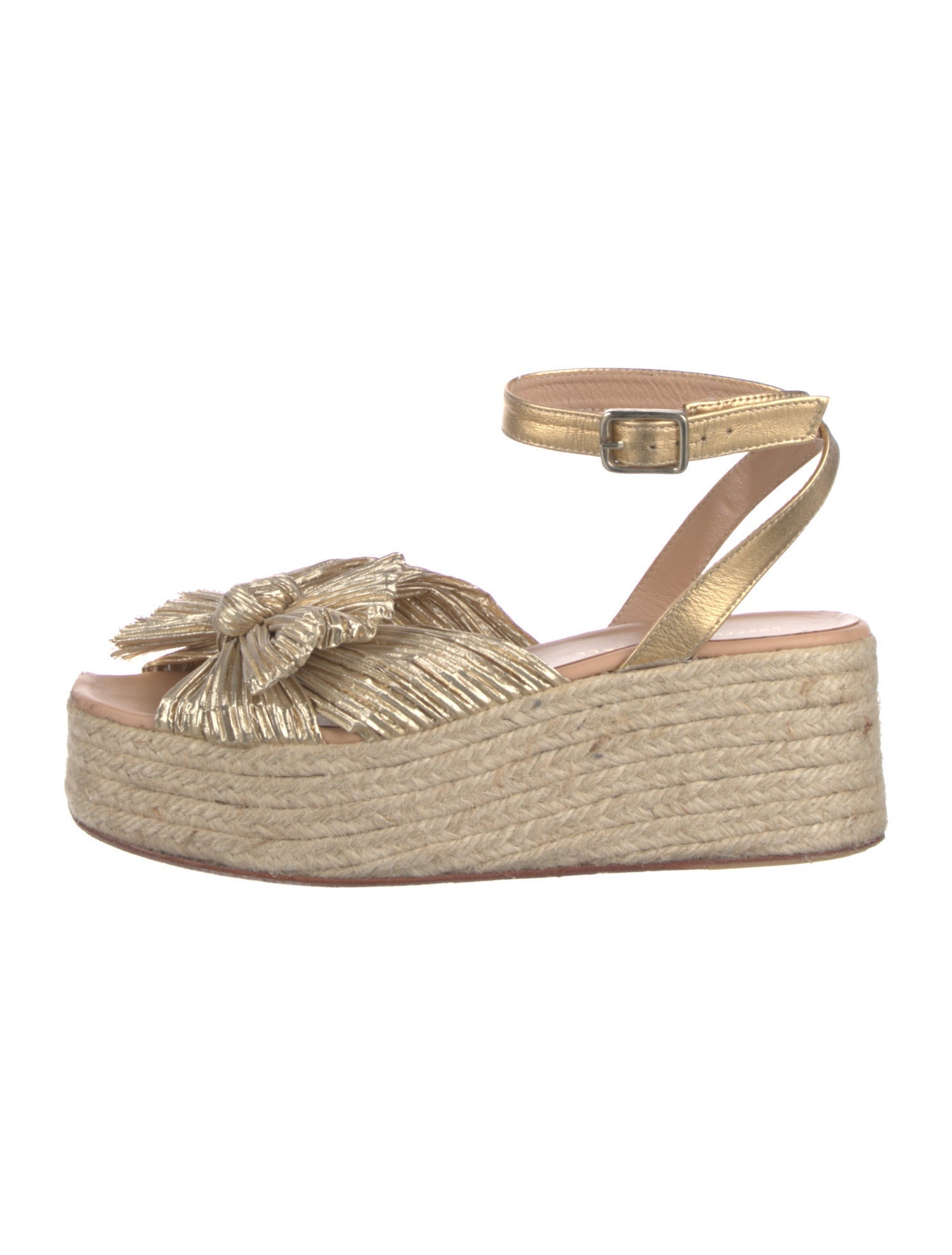 Loeffler Randall Leather Bow Accents Espadrilles